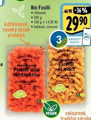 Těstoviny bio chlazené z červené čočky Albert Heijn