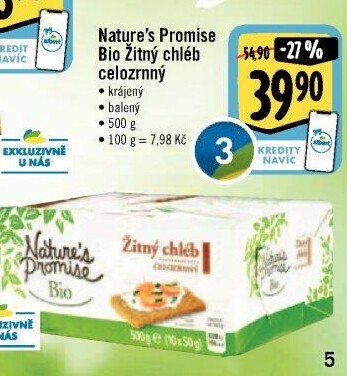 Žitný chléb bio Nature'