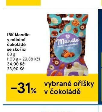 IBK Mandle v mléčné čokoládě se skořicí