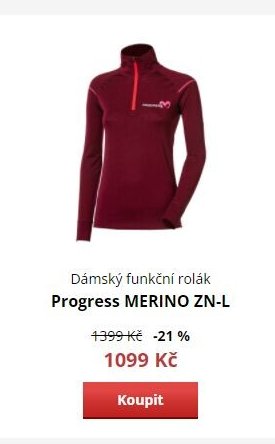 Dámský funkční rolák Progress MERINO ZN-L