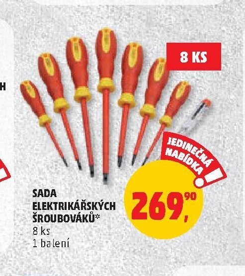SADA ELEKTRIKÁŘSKÝCH ŠROUBOVÁKŮ