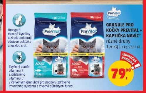 GRANULE PRO KOČKY PREVITAL + KAPSIČKA NAVÍC