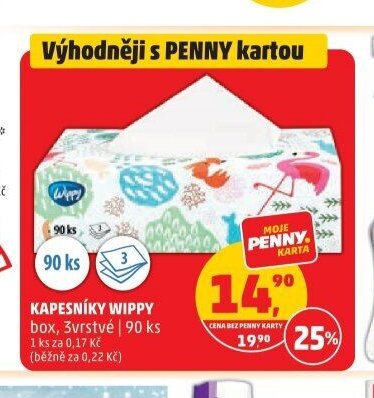 KAPESNÍKY WIPPY box, 3vrstvé 90 ks