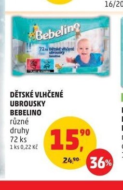DĚTSKÉ VLHČENÉ UBROUSKY BEBELINO 72 ks