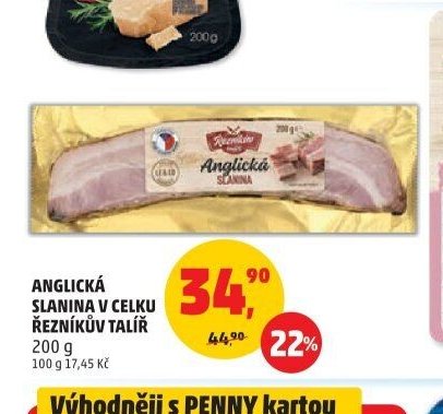 Anglická slanina v celku Řezníkův talíř