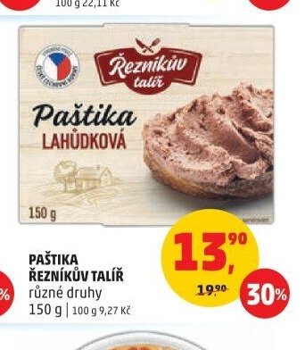 Paštika Řezníkův talíř různé druhy