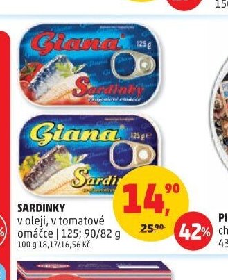 Sardinky v oleji, v tomatové omáčce