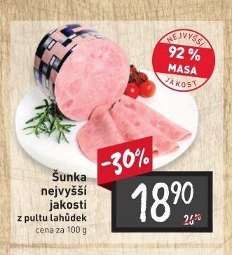 Šunka nejvyšší jakosti z pultu lahůdek