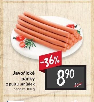 Javořické párky z pultu lahůdek