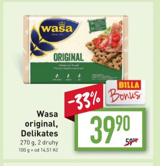 Wasa original, Delikates