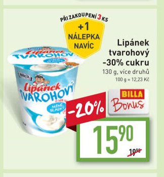 Lipánek tvarohový -30% cukru