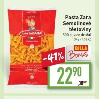 Pasta Zara Semolinové těstoviny