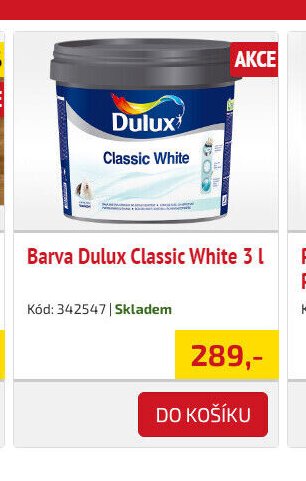 Barva Dulux Classic White 3 l - UNI HOBBY akcniletaky.com