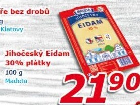 Sýr Eidam Jihočeský 30% Madeta
