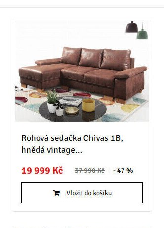 Rohová sedačka Chivas 1B, hnědá vintage... - ASKO akcniletaky.com