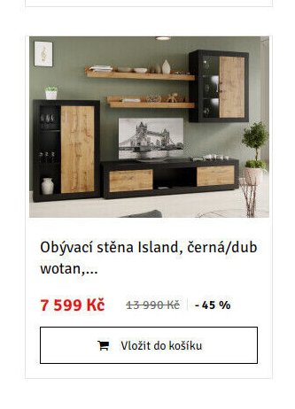 Obývací stěna Island, černá/dub wotan,... - ASKO akcniletaky.com
