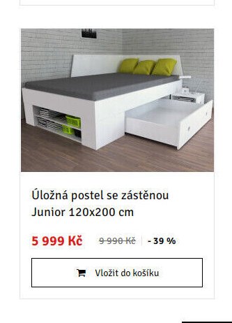 Úložná postel se zástěnou Junior 120x200 cm - ASKO akcniletaky.com