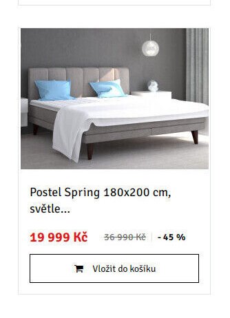 Postel Spring 180x200 cm, světle... - ASKO akcniletaky.com