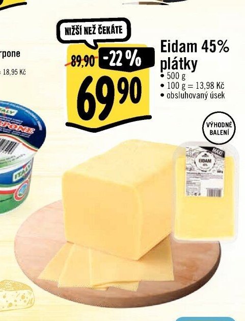 Eidam 45% plátky