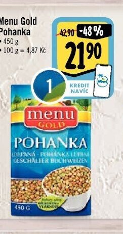 Menu Gold Pohanka