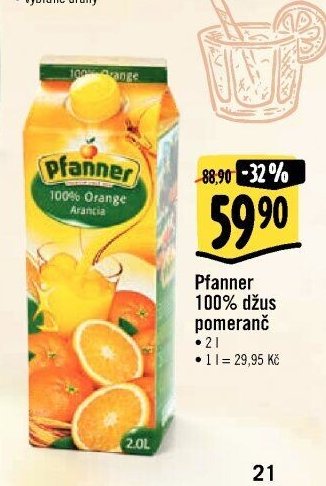 Pfanner 100% džus pomeranč