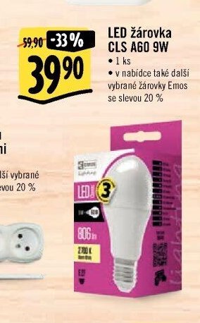 LED žárovka CLS A60 9W
