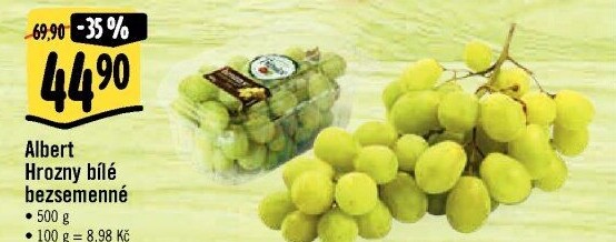 Hrozny bílé bezsemenné Albert