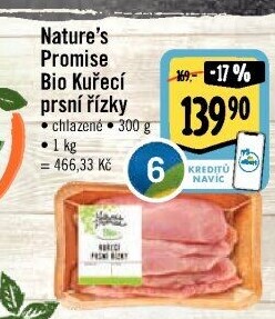 Kuřecí prsní řízky bio Nature'