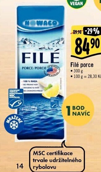 Rybí filé mražené Nowaco