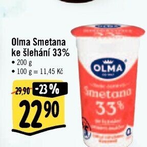 Smetana ke šlehání Olma 33%