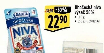 Sýr Niva Jihočeská 50% Madeta