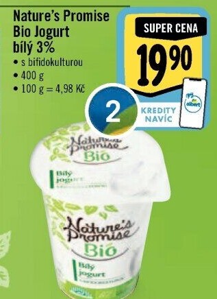 Bílý jogurt 3% Bio Nature'