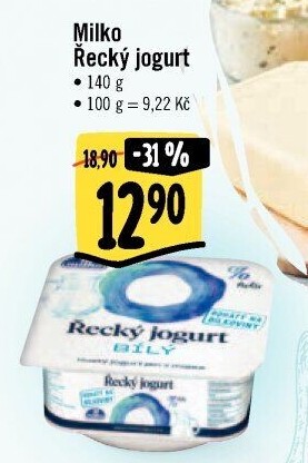 Bílý jogurt řecký 0% Milko
