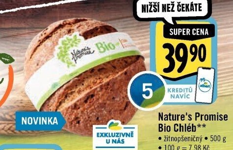 Chléb žitno-pšeničný bio Nature'