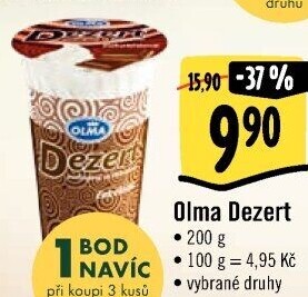 Dezert pudink se šlehačkou Olma