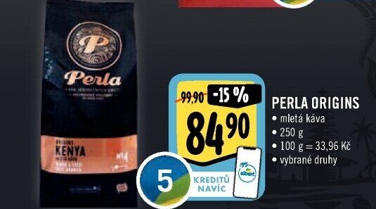 Mleté kávy Origins AH Perla