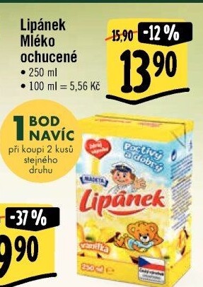 Nápoj mléko ochucené Lipánek Madeta