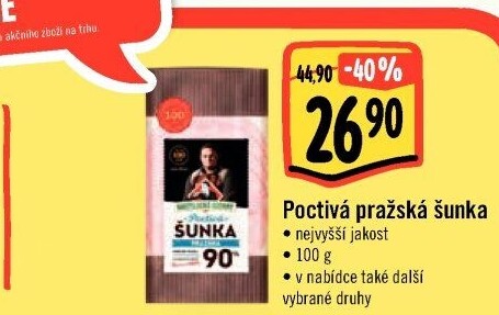 Poctivá pražská šunka nejvyšší jakosti Kostelecké uzeniny