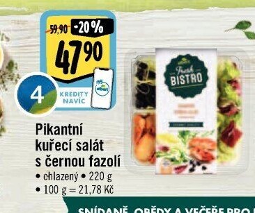 Salát pikantní kuřecí s černou fazolí Albert Fresh Bistro