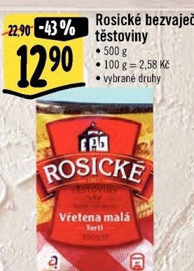 Těstoviny bezvaječné Rosické