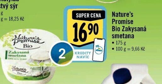 Zakysaná smetana bio Nature'