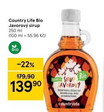 Country Life Bio Javorový sirup