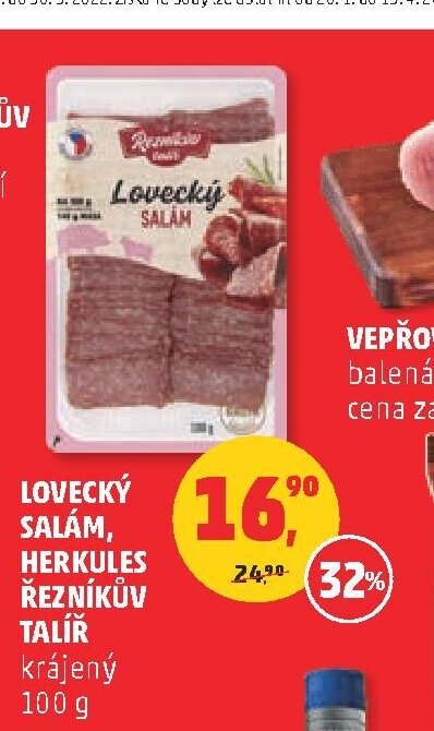 Lovecký salám Herkules Řezníkův talíř