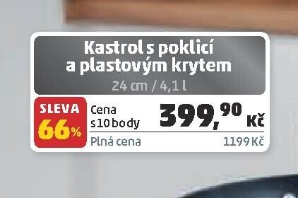Kastrol s poklicí a plastovým krytem