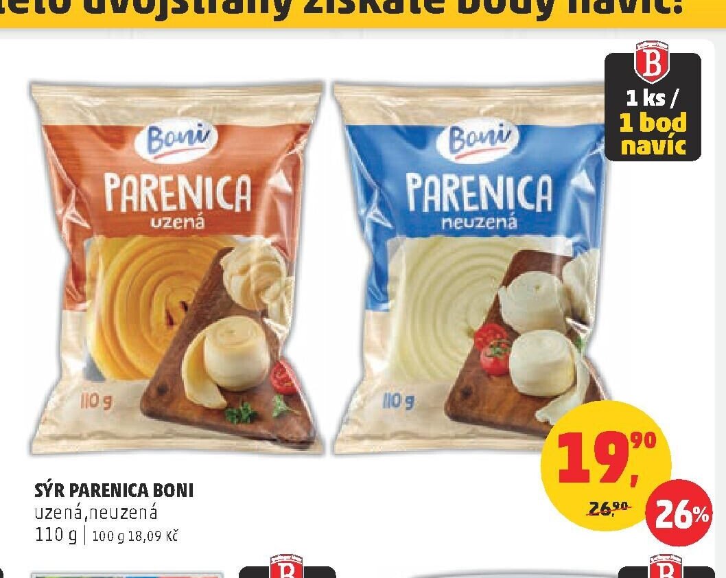 Sýr parenica Boni uzená, neuzená