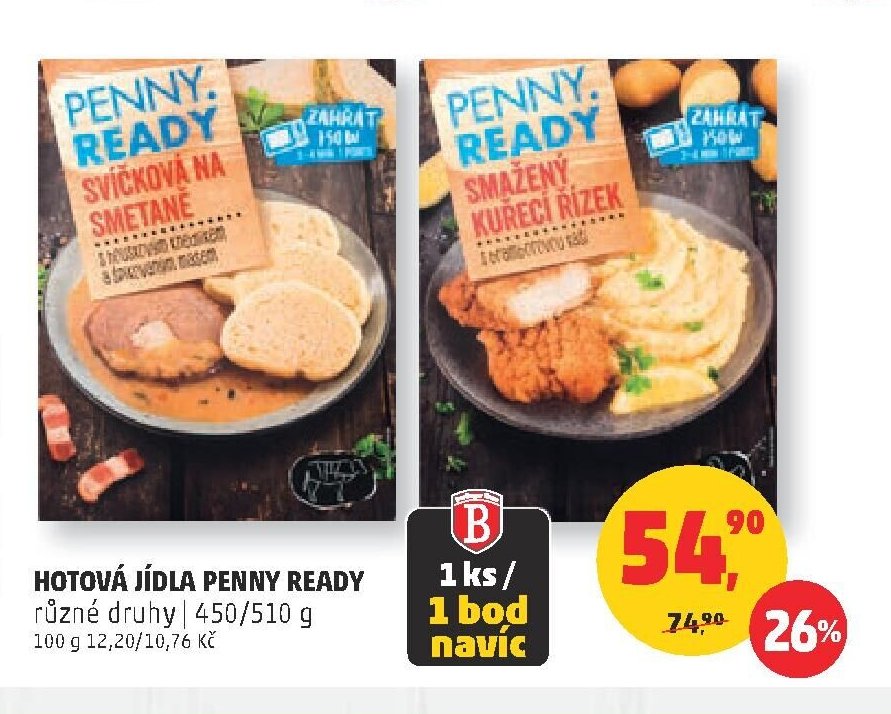 Hotová jídla Penny Ready různé druhy