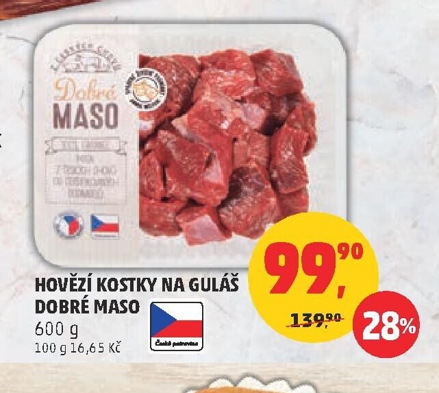 HOVĚZÍ KOSTKY NA GULÁŠ DOBRÉ MASO