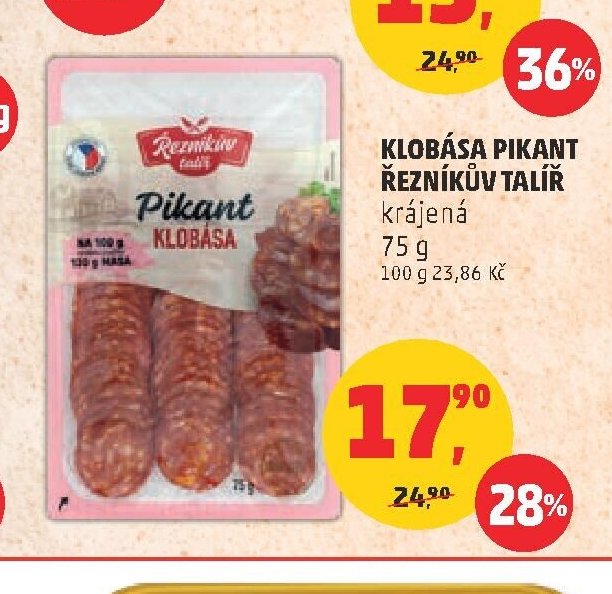 Klobása pikant Řezníkův talíř