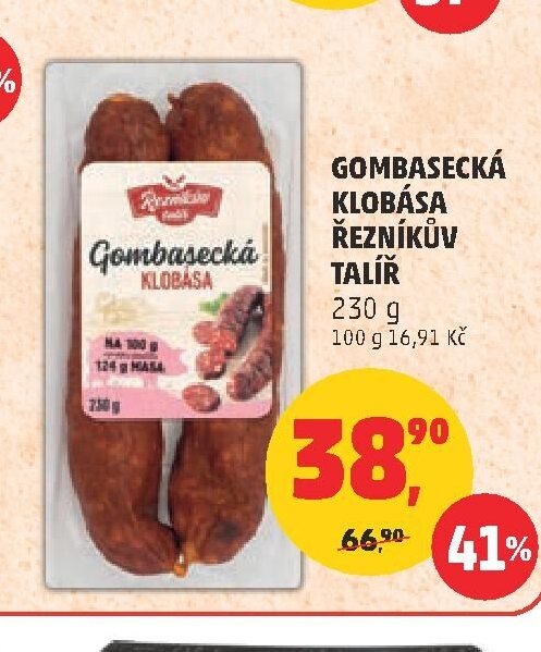 Gombasecká klobása Řezníkův talíř