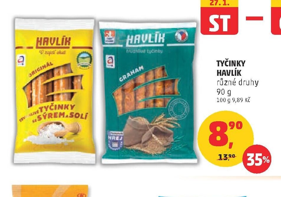 Tyčinky Havlík různé druhy 90 g